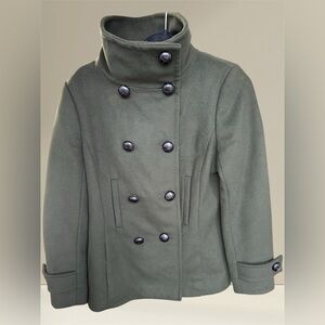 Olive Double-Breasted Women's Wool & Cashmere Coat